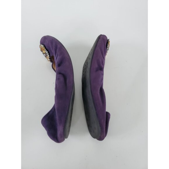 Adrienne Vittadini VELMA Slip on Ballet Flats Purple Suede Leather 9 - Picture 7 of 10
